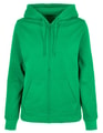 Dames Hooded Sweater Build Your Brand Basic Full Zip Grass Green